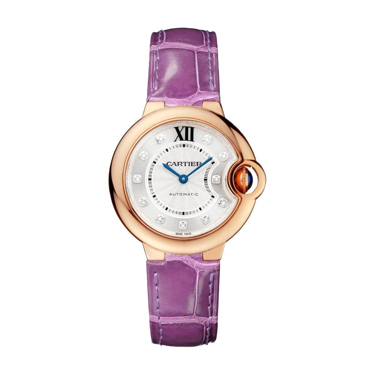 Cartier Ballon Bleu de Cartier 33mm Pink Gold Diamonds Leather