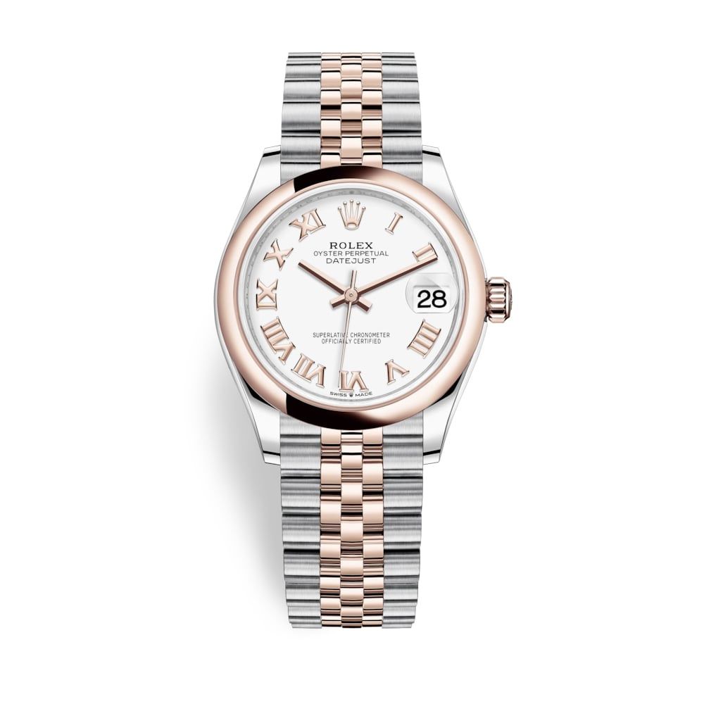 Rolex Datejust 31mm Stainless Steel and Everose Gold White Dial 278241-0002
