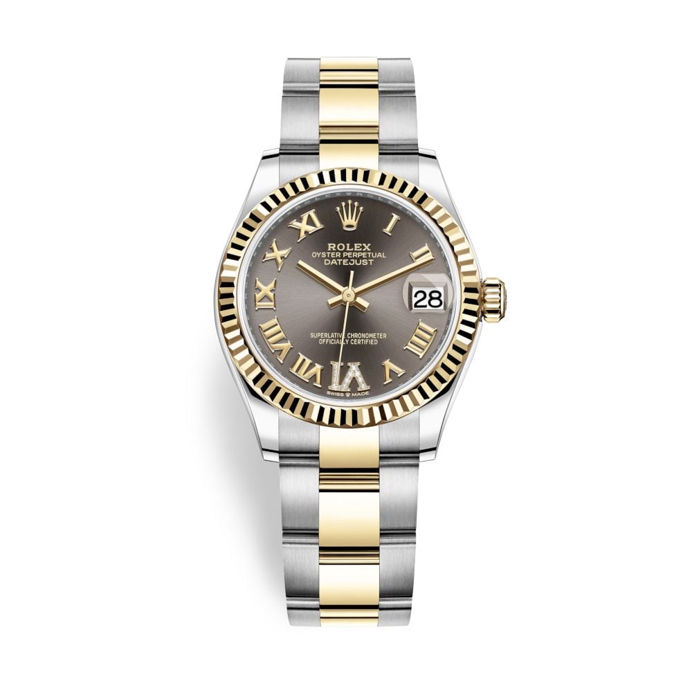 Rolex Datejust 31mm Stainless Steel and Yellow Gold Grey Dial 278273-0017