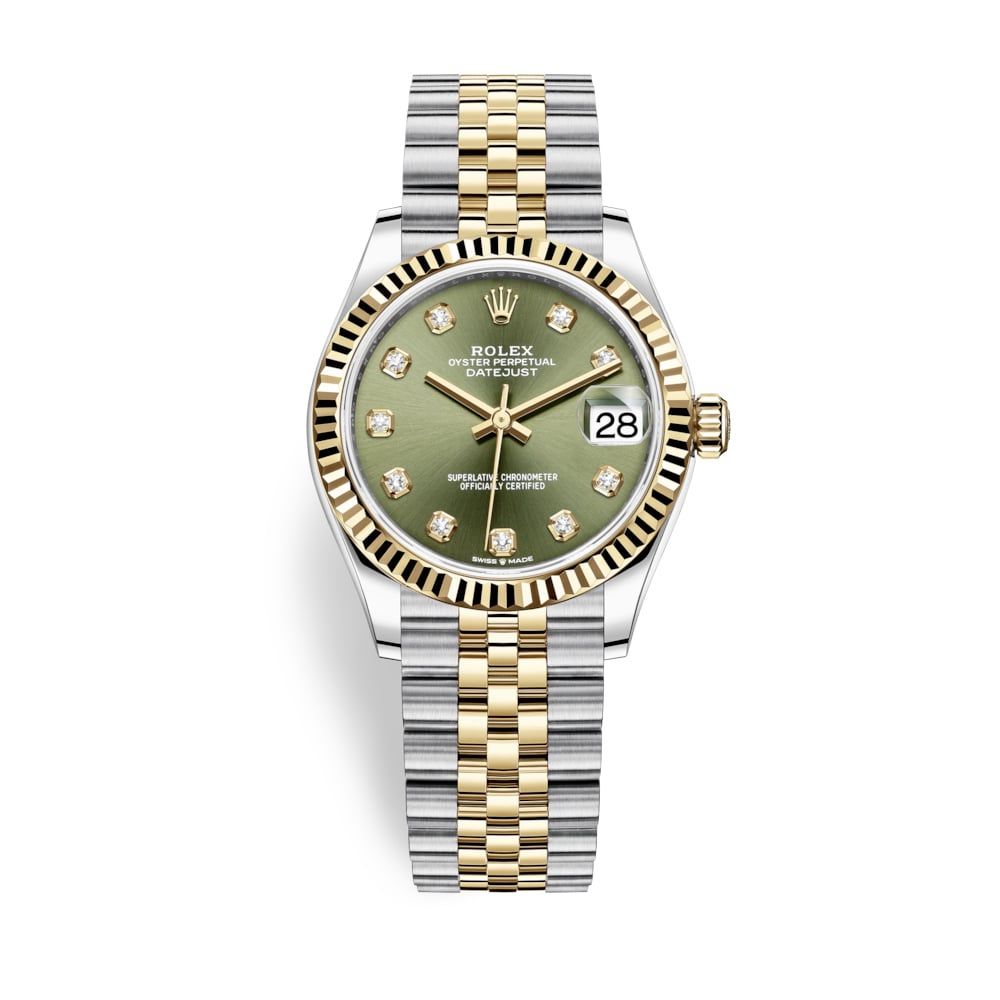 Rolex Datejust 31mm Stainless Steel and Yellow Gold Green Dial 278273-0030