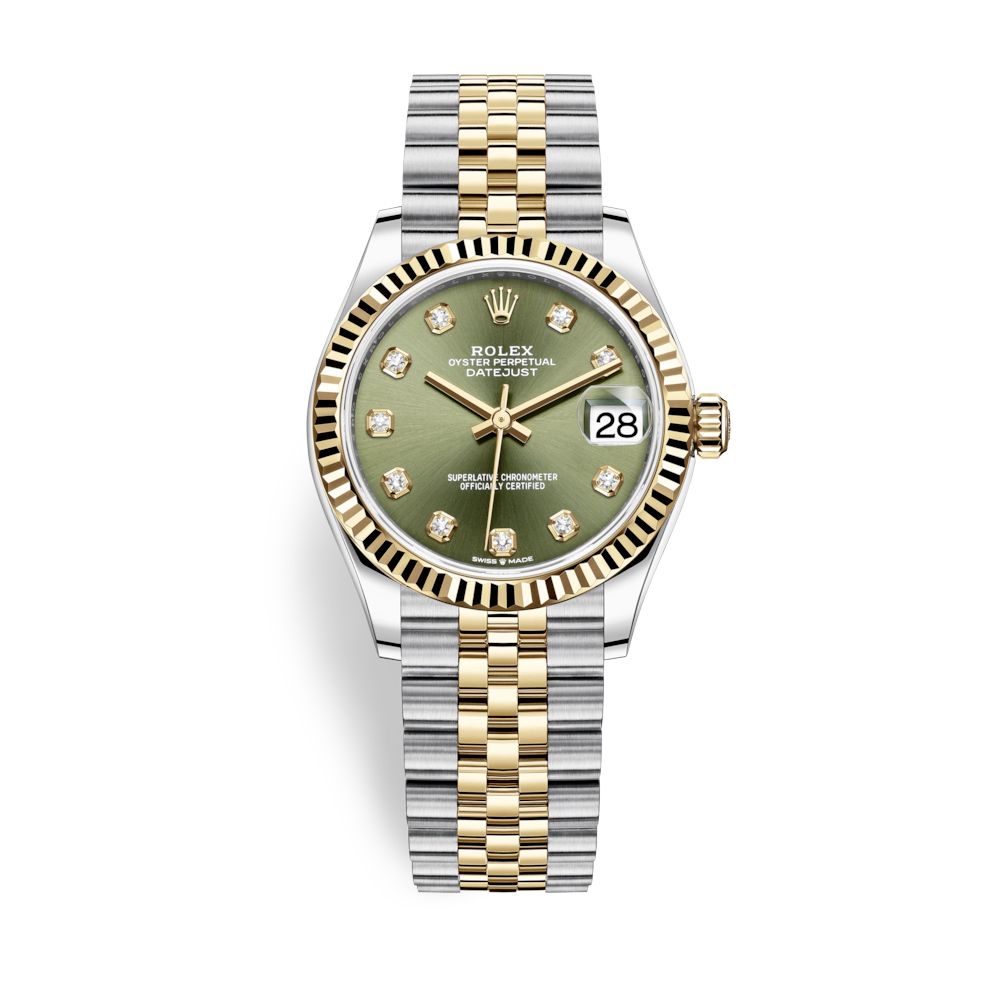 Rolex Datejust 31mm Stainless Steel and Yellow Gold Green Dial 278273-0030