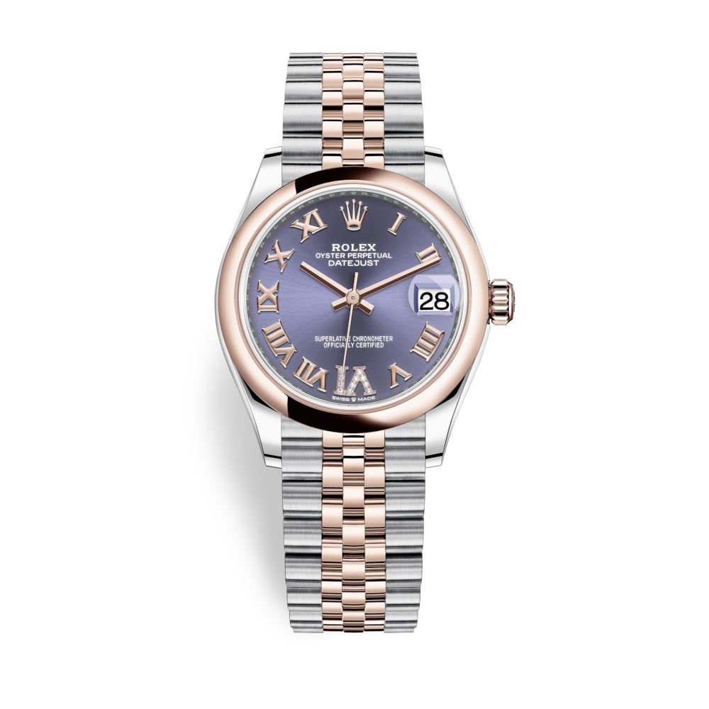 Rolex Datejust 31mm Stainless Steel and Everose Gold Aubergine Dial 278241-0020