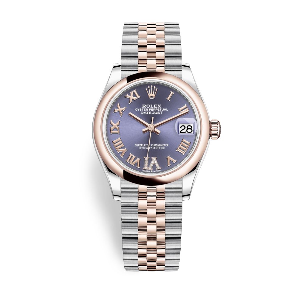 Rolex Datejust 31mm Stainless Steel and Everose Gold Aubergine Dial 278241-0020
