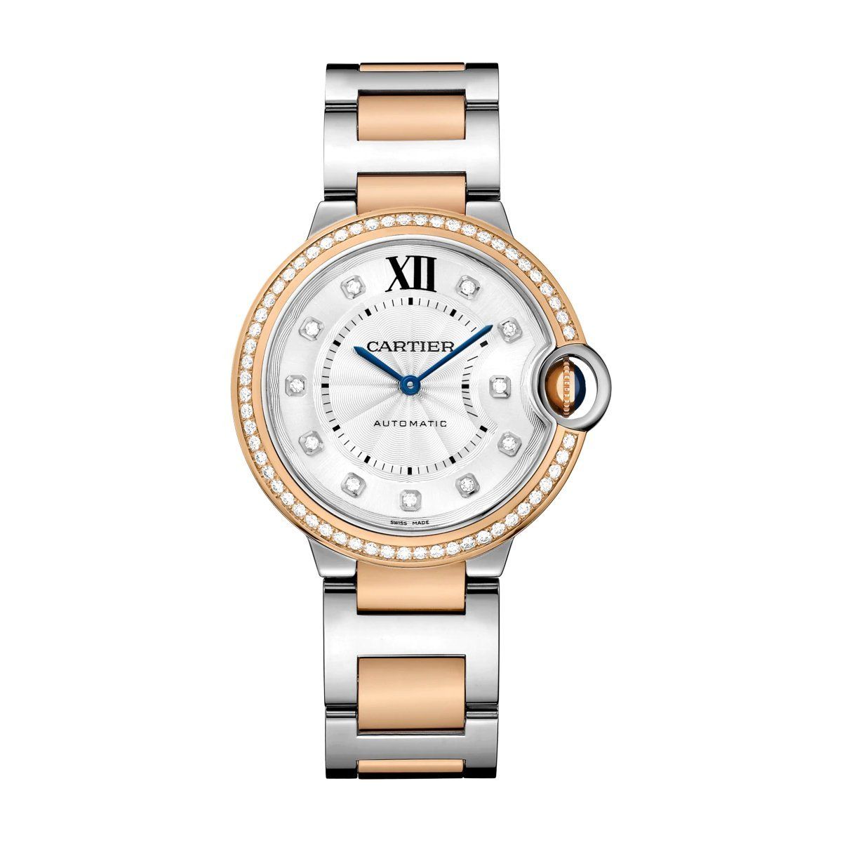 Cartier Ballon Bleu de Cartier 36mm Pink Gold Steel Diamonds