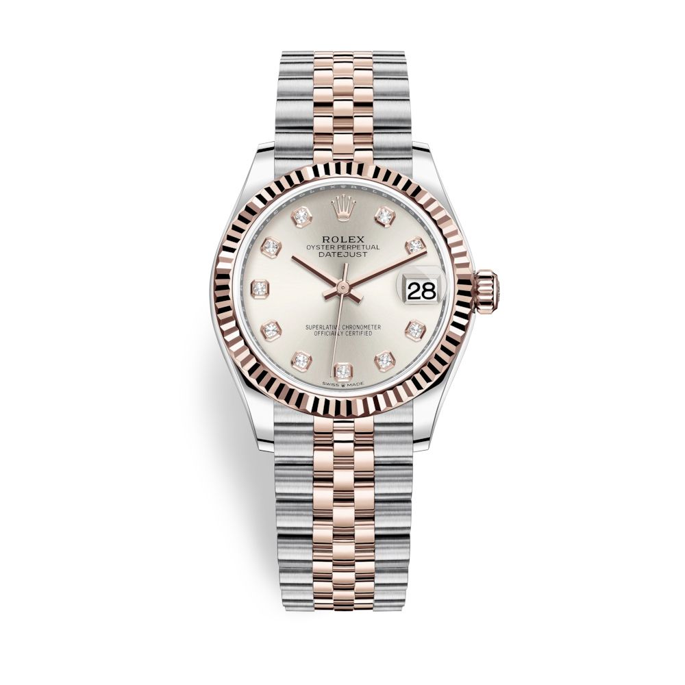Rolex Datejust 31mm Stainless Steel and Everose Gold Silver Dial 278271-0016