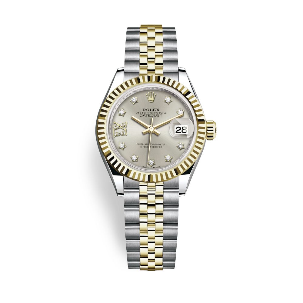 Rolex Lady-Datejust 28mm Stainless Steel Yellow Gold and Silver Dial 279173-0003