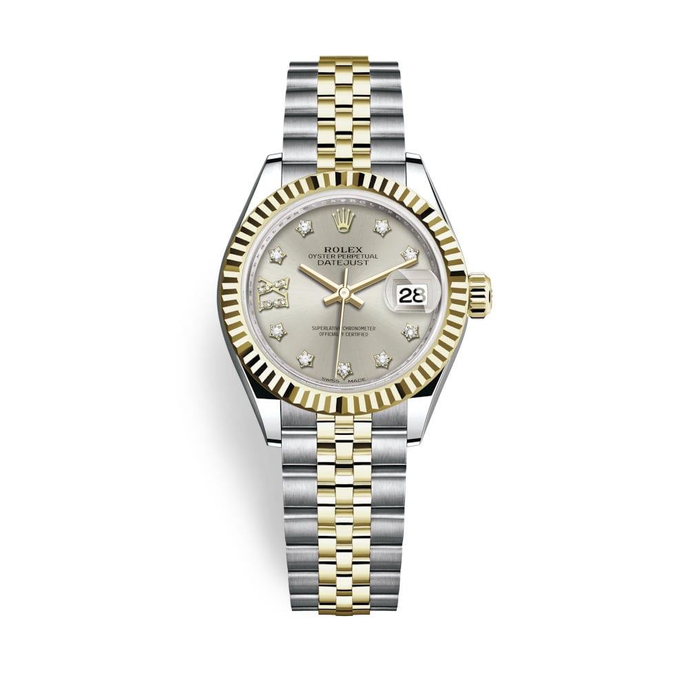Rolex Lady-Datejust 28mm Stainless Steel Yellow Gold and Silver Dial 279173-0003