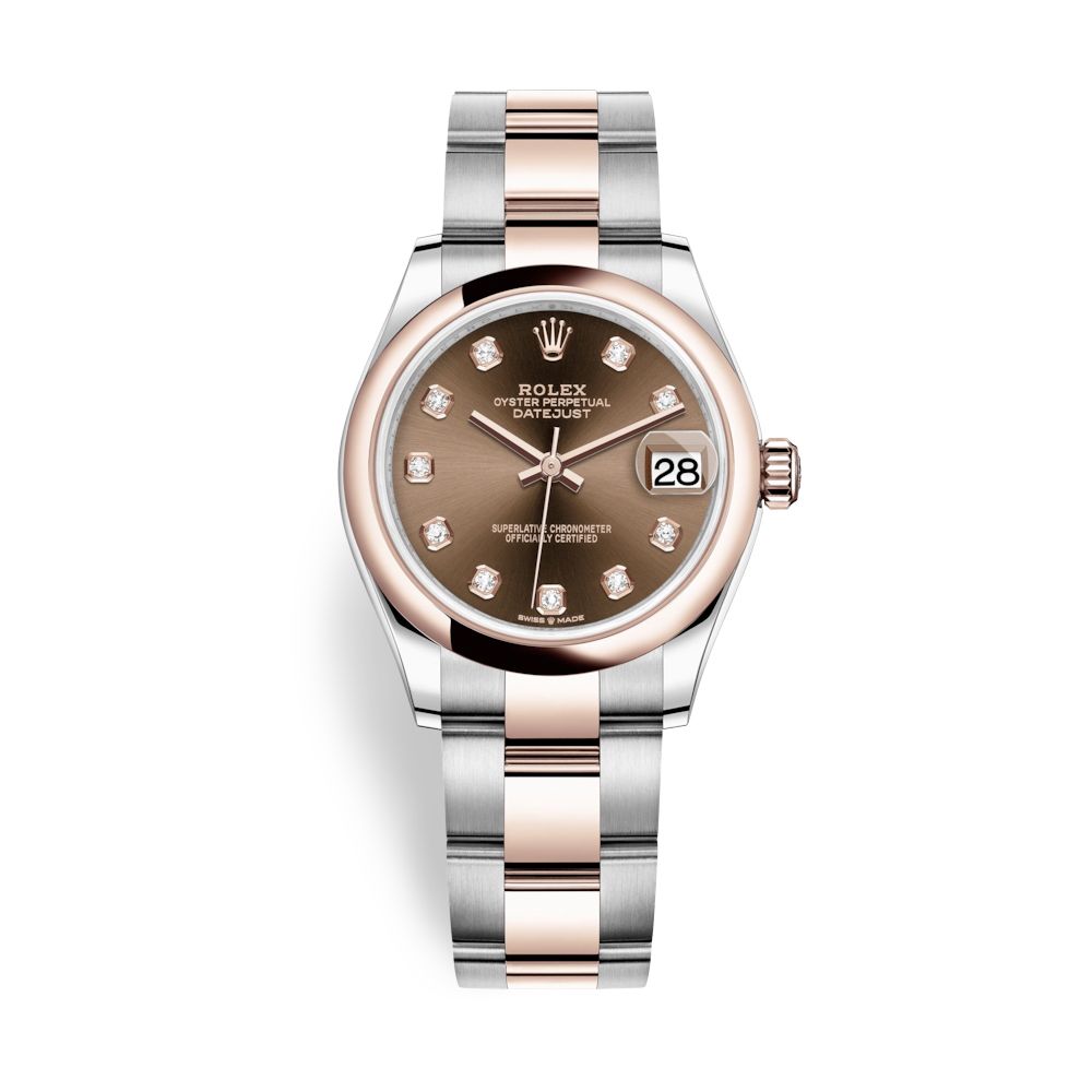 Rolex Datejust 31mm Stainless Steel and Everose Gold Chocolate Dial 278241-0027