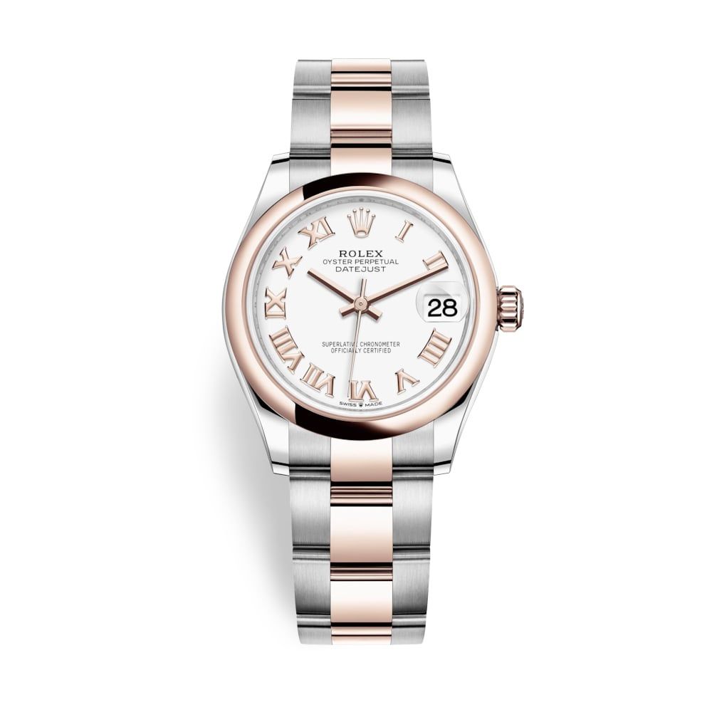 Rolex Datejust 31mm Stainless Steel and Everose Gold White Dial 278241-0001