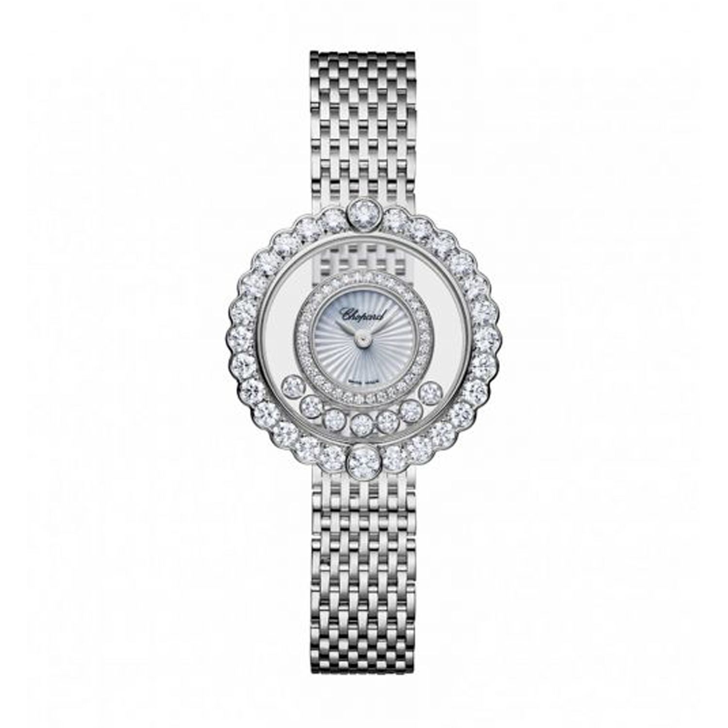 Chopard Happy Diamond Icon Full Diamond White Gold Bracelet 30mm