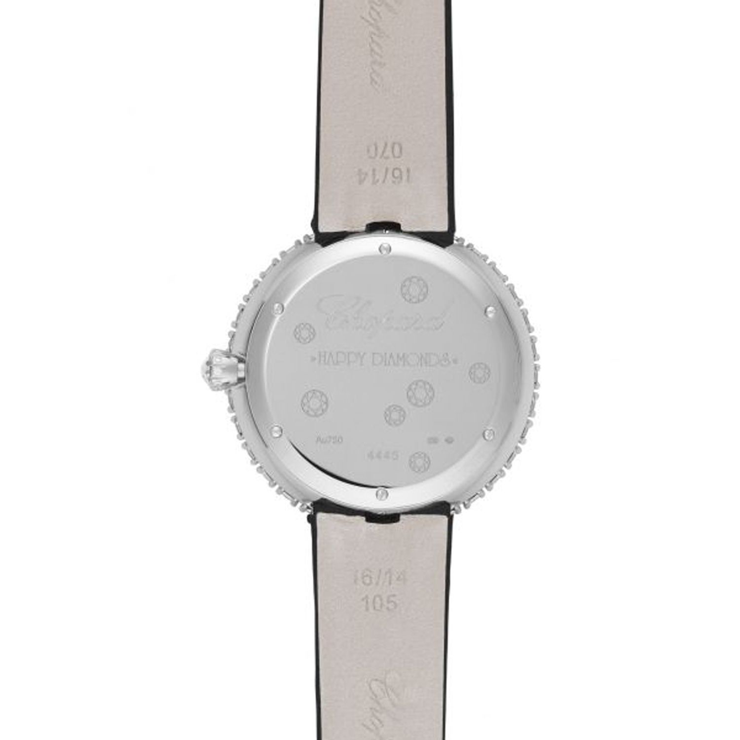 Chopard Happy Diamond Full Diamond White Gold Satin Strap 36mm
