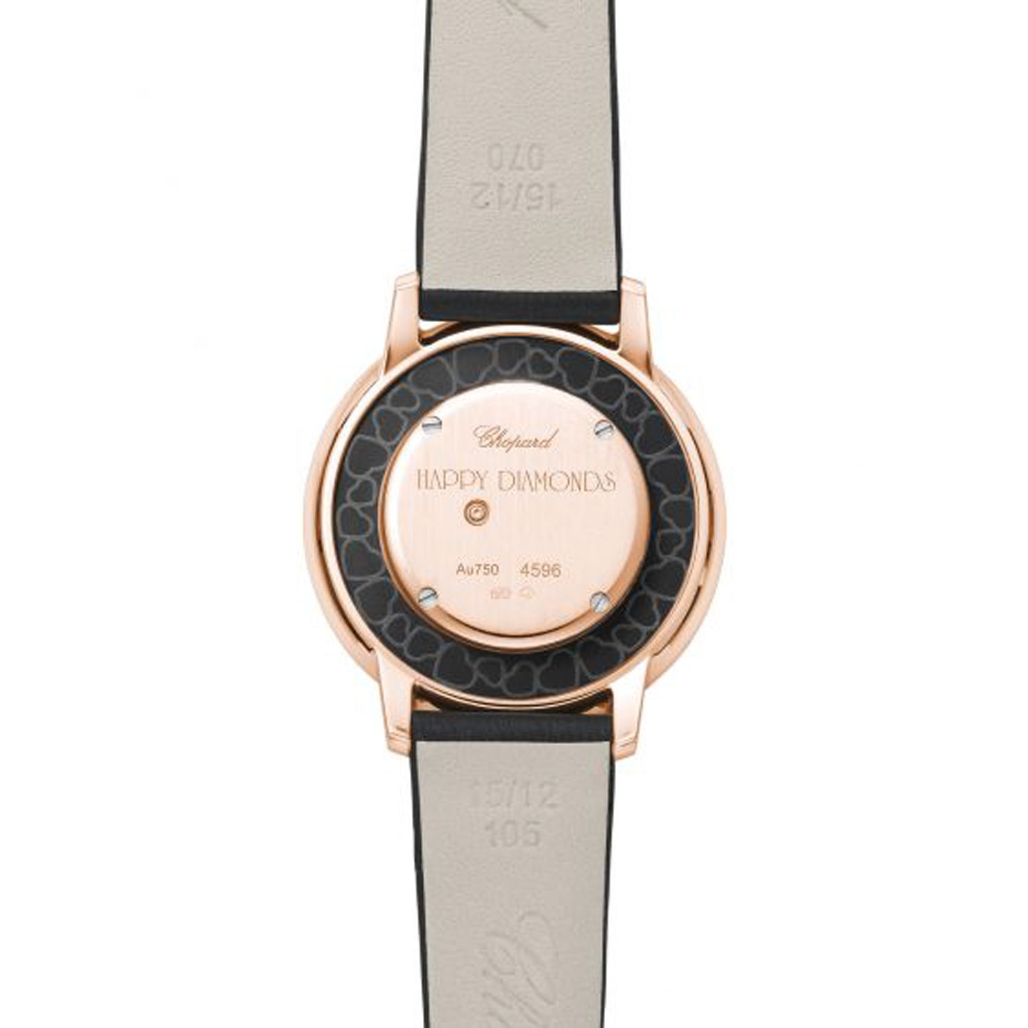 Chopard Happy Diamond Icon Rose Gold Black Fabric Strap 32mm