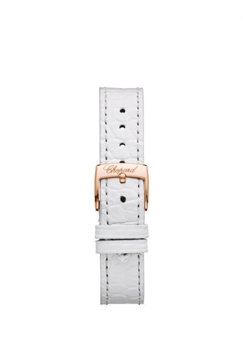 Chopard Happy Sport Automatic Diamond Rose Gold White Leather Strap MOP Dial 30mm