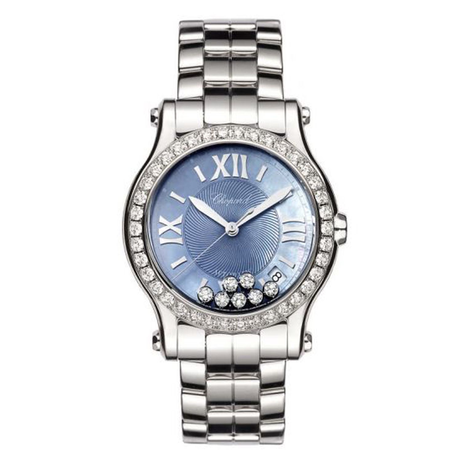 Chopard Happy Sport Automatic Diamond Steel Bracelet Blue MOP Dial 36mm