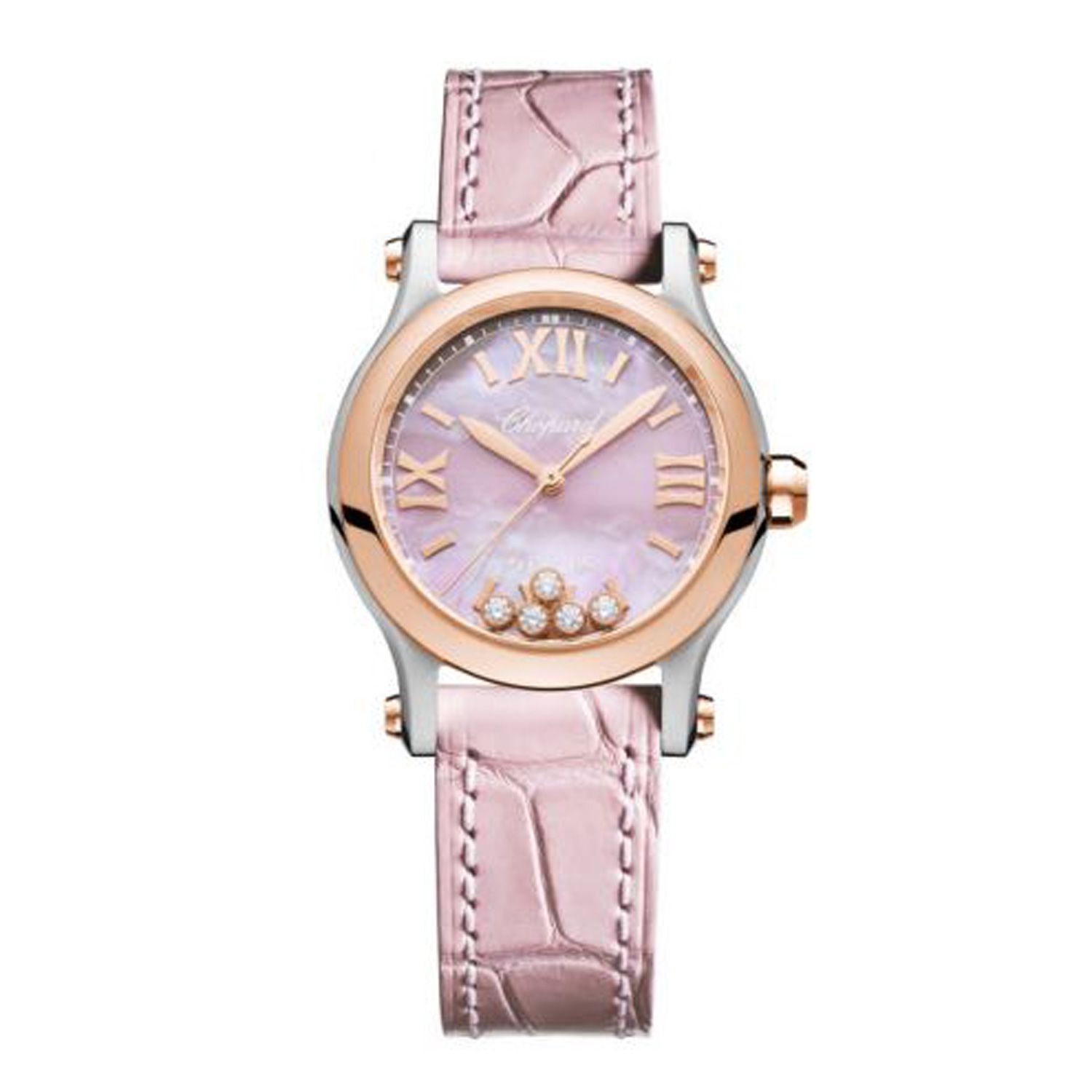 Chopard Happy Sport Automatic Rose Gold - Steel Pink Strap MOP Dial 30mm