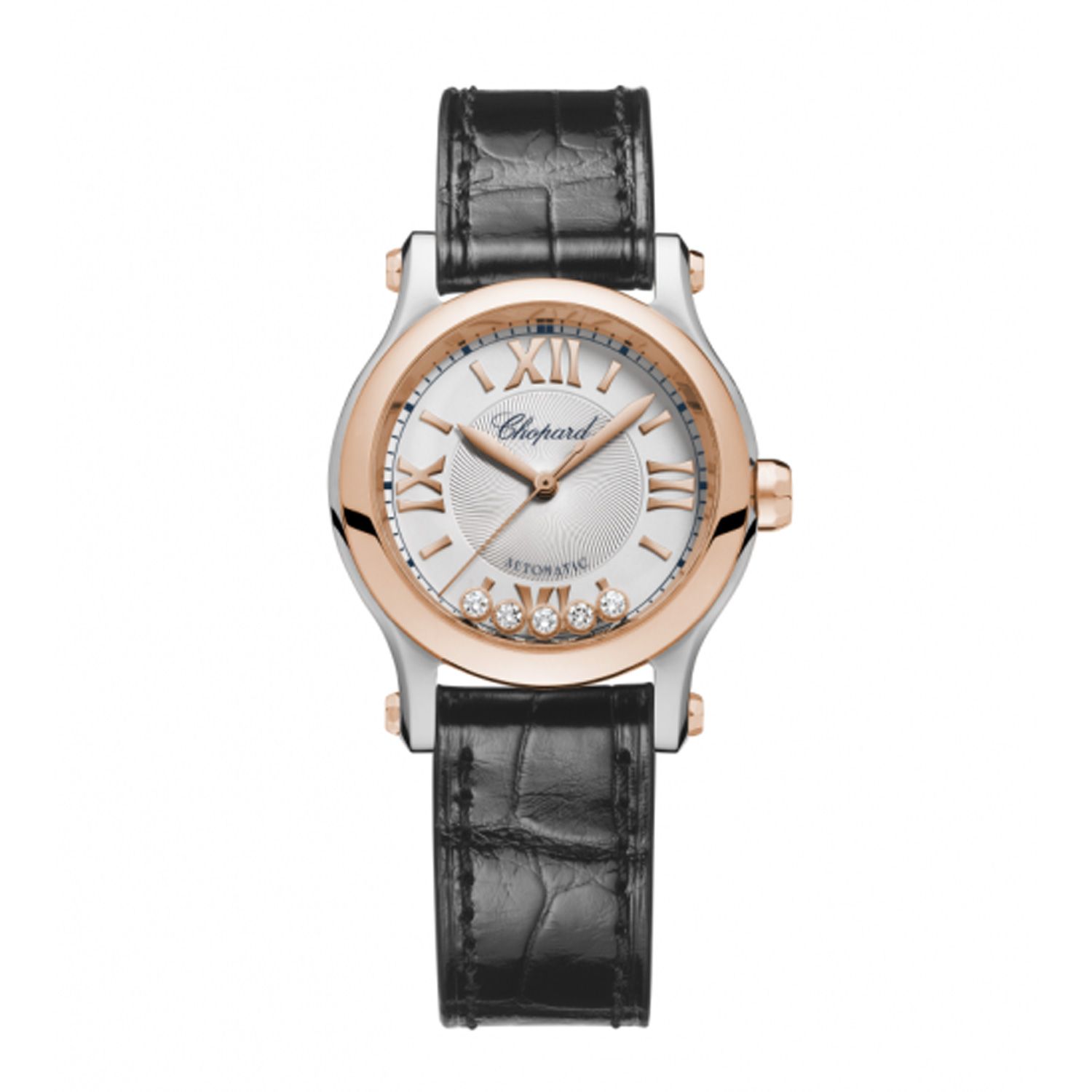 Chopard Happy Sport Automatic Rose Gold - Steel Leather Strap 30mm