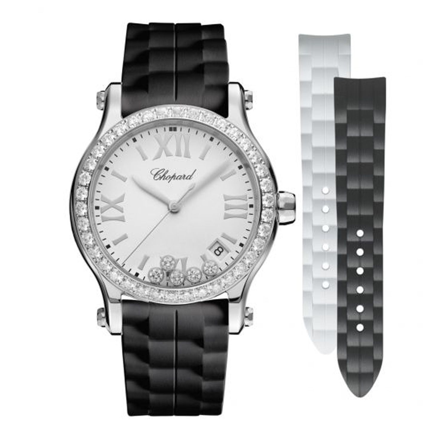 Chopard Happy Sport Quartz Diamond Steel Rubber Strap 36mm