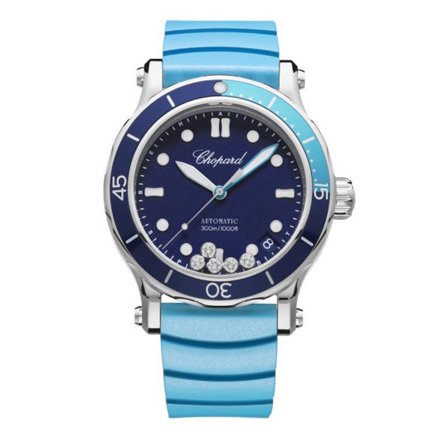 Chopard Happy Ocean Automatic Blue Rubber strap 40mm