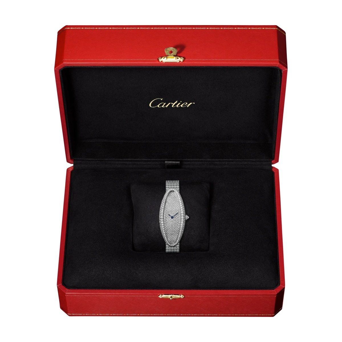 Cartier Baignoire Allongée Medium White Gold Diamonds