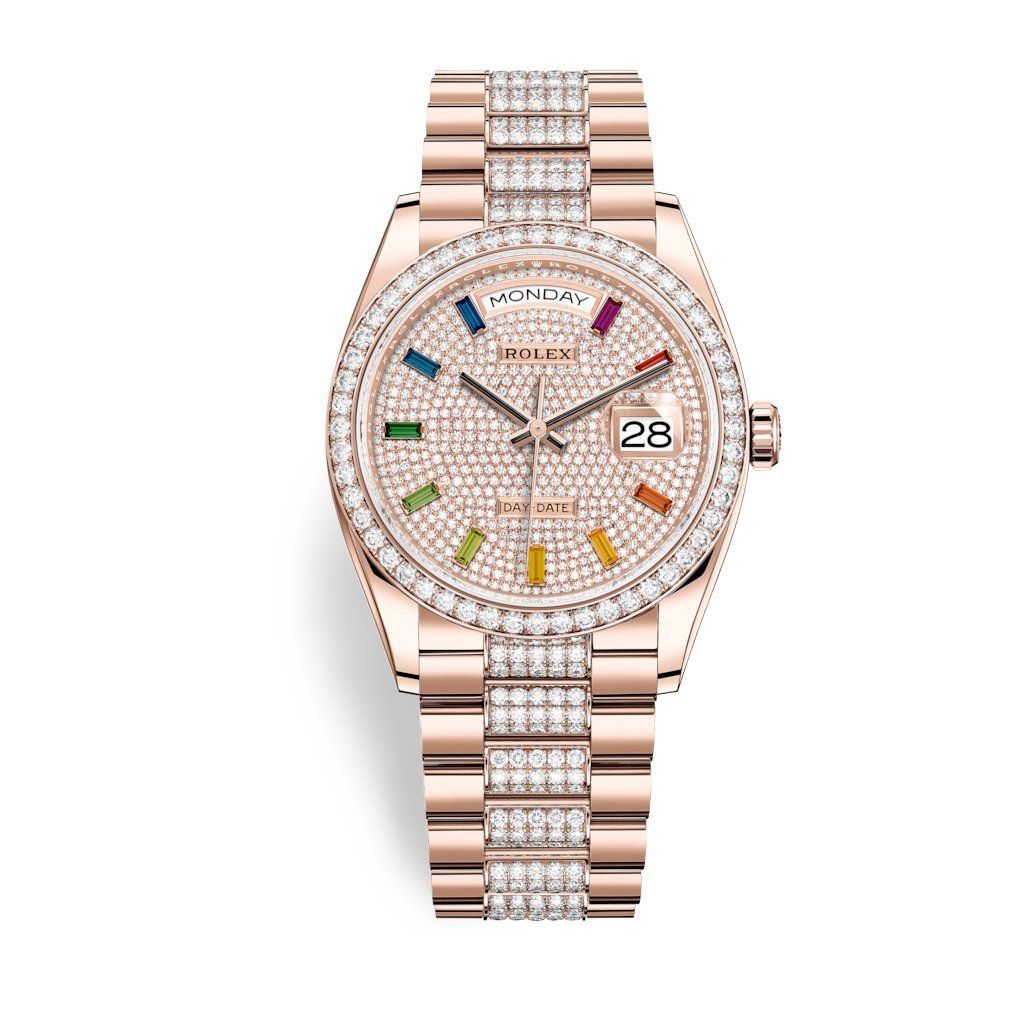 Rolex Day-Date 36mm Everose Gold and Diamonds 128345