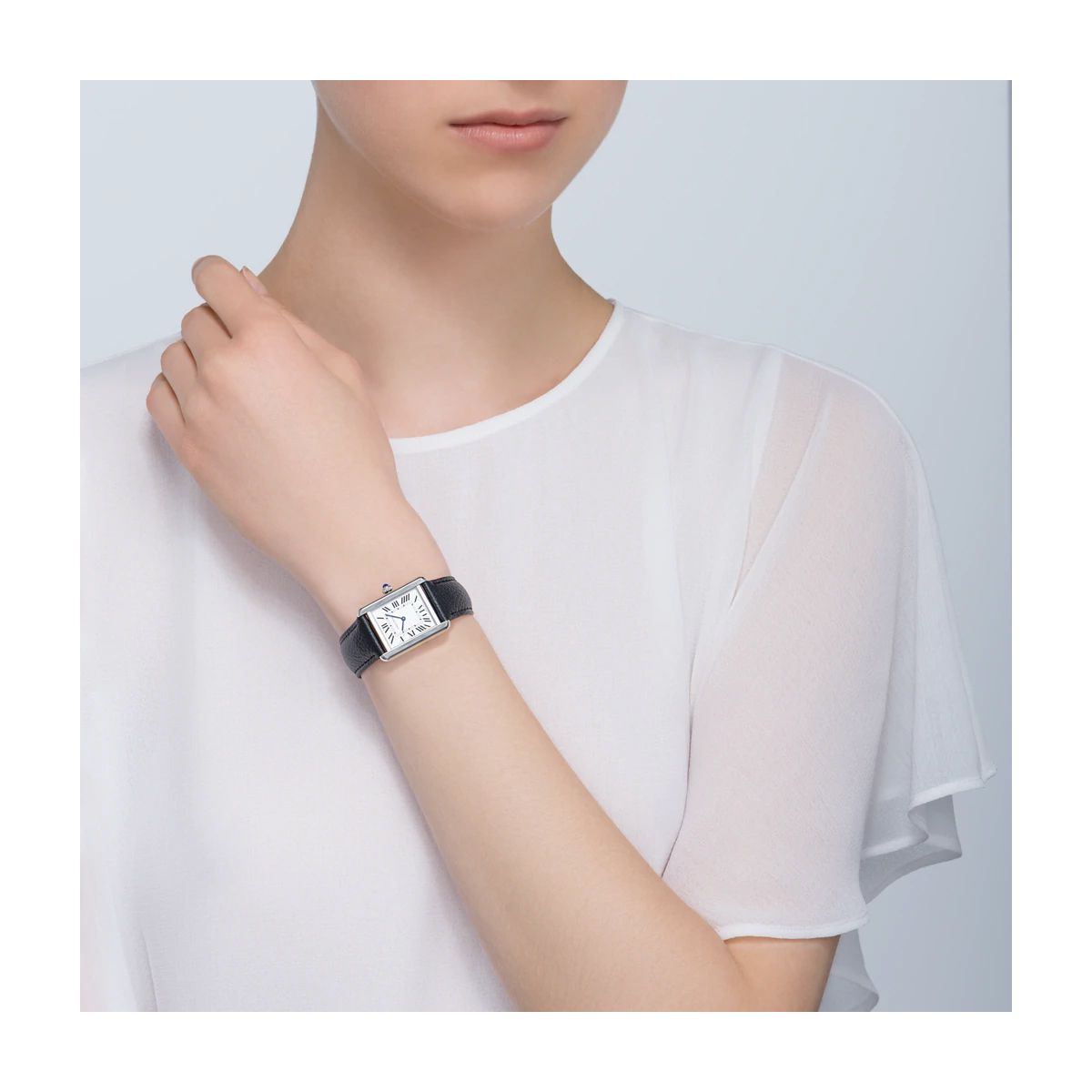 Cartier Tank Solo Small Model Steel Leather