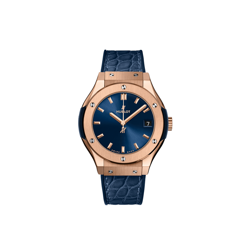 Hublot Classic Fusion Blue King Gold Leather Strap 33 mm