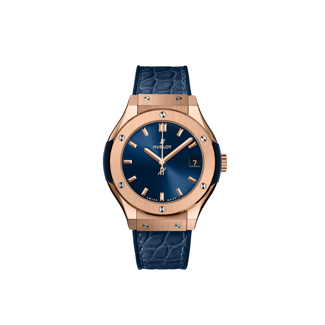 Hublot Classic Fusion Blue King Gold Leather Strap 33 mm