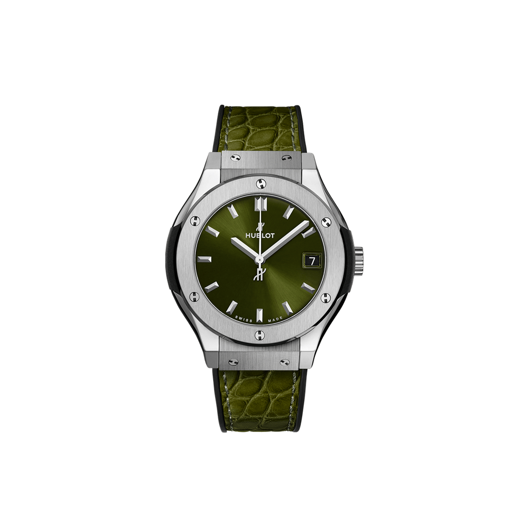 Hublot Classic Fusion Green Titanium Leather Strap 33 mm