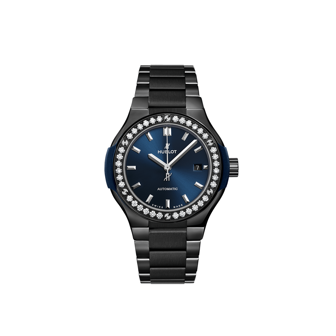 Hublot Classic Fusion Ceramic Blue Bracelet Diamonds