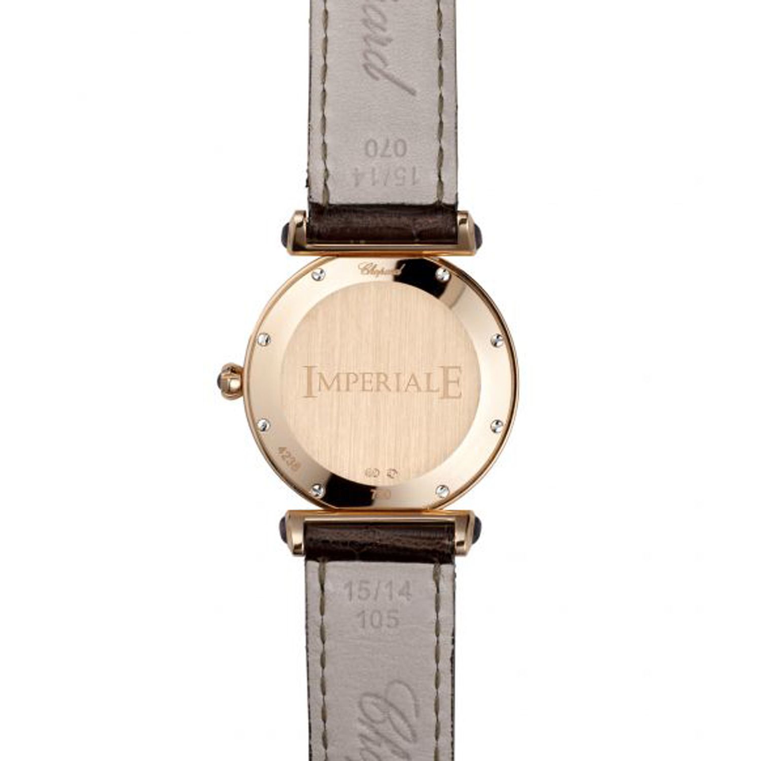 Chopard Imperiale Quartz Full Diamond Rose Gold Black Leather Strap 28mm