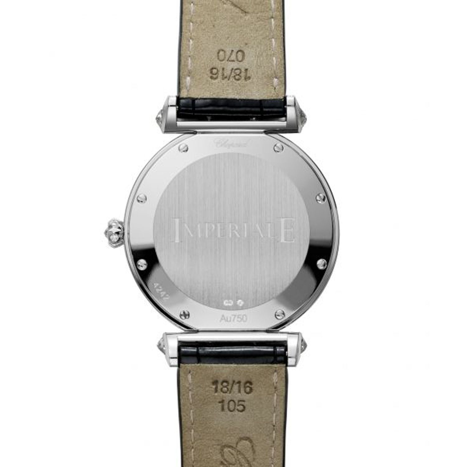 Chopard Imperiale Automatic Diamond White Gold Black Strap Diamond Dial 36mm