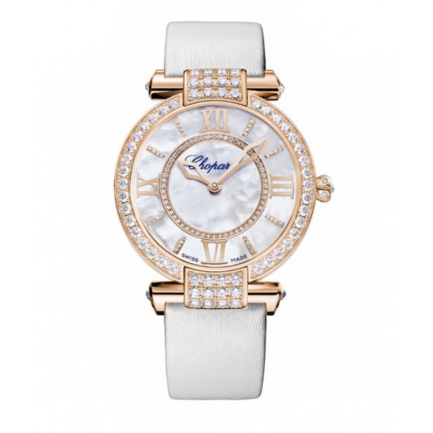 Chopard Imperiale Automatic Diamond Rose Gold White Strap MOP Dial 36mm