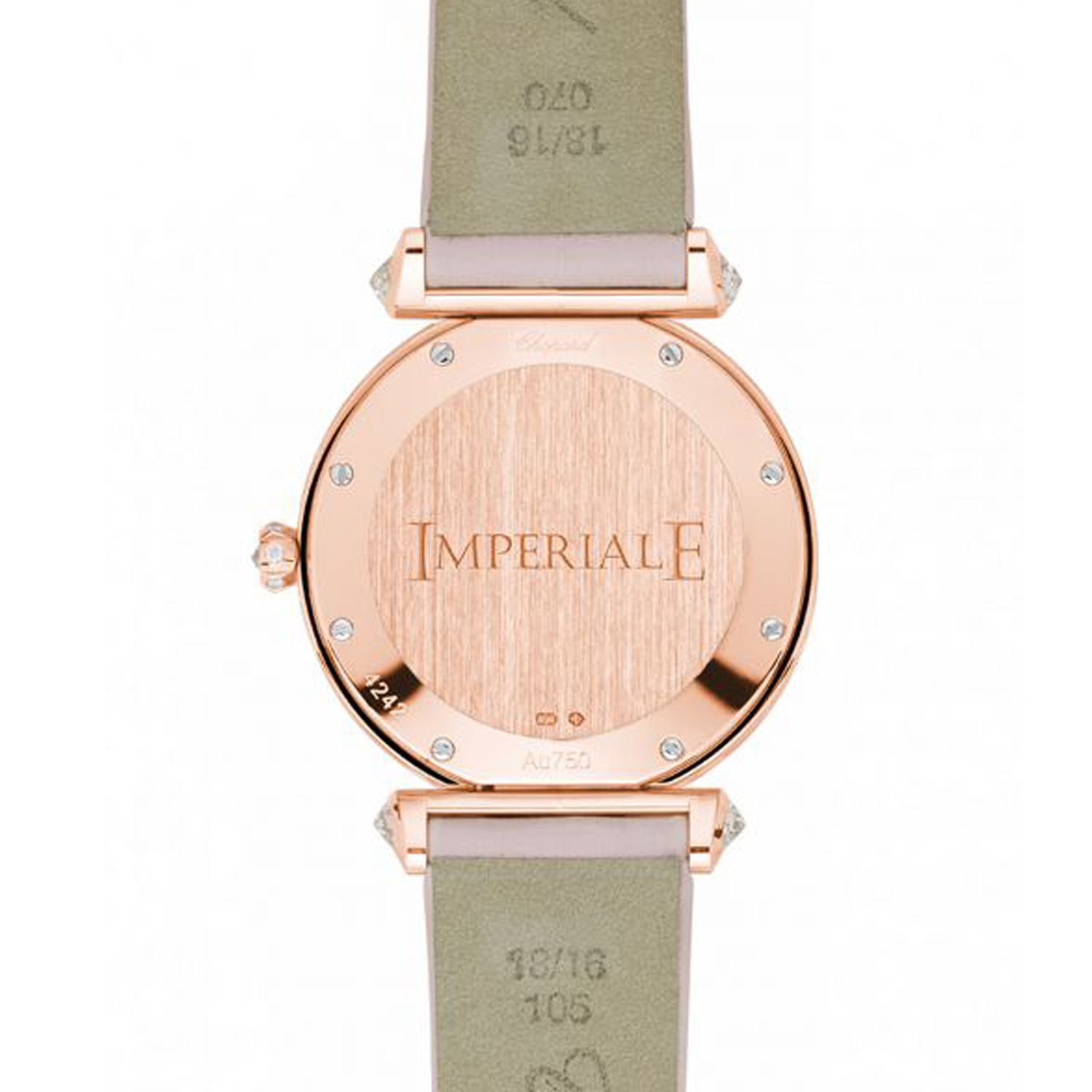 Chopard Imperiale Automatic Diamond Rose Gold Pink Strap Rose MOP Dial 36mm