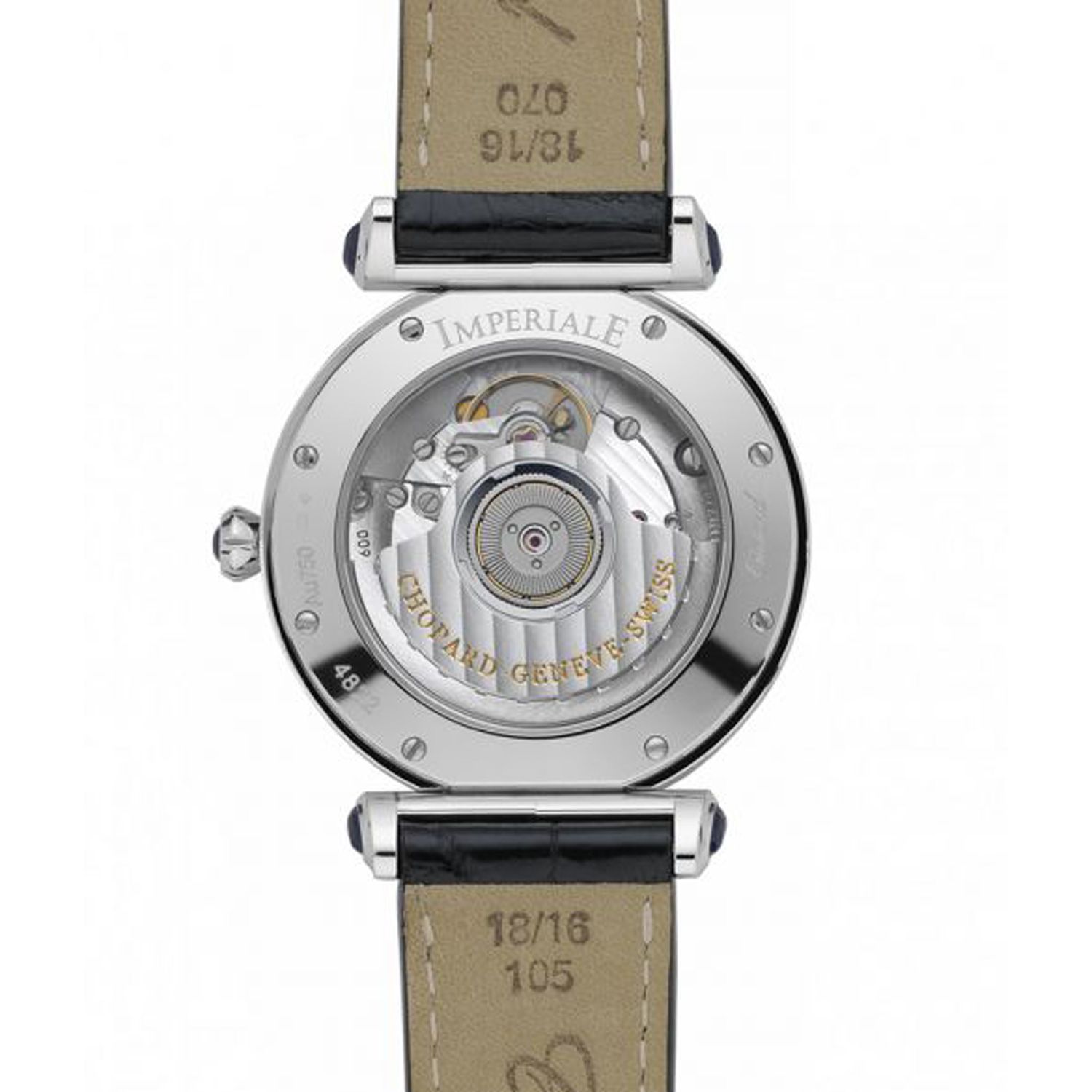 Chopard Imperiale Automatic Diamond White Gold Black Leather Strap 36mm
