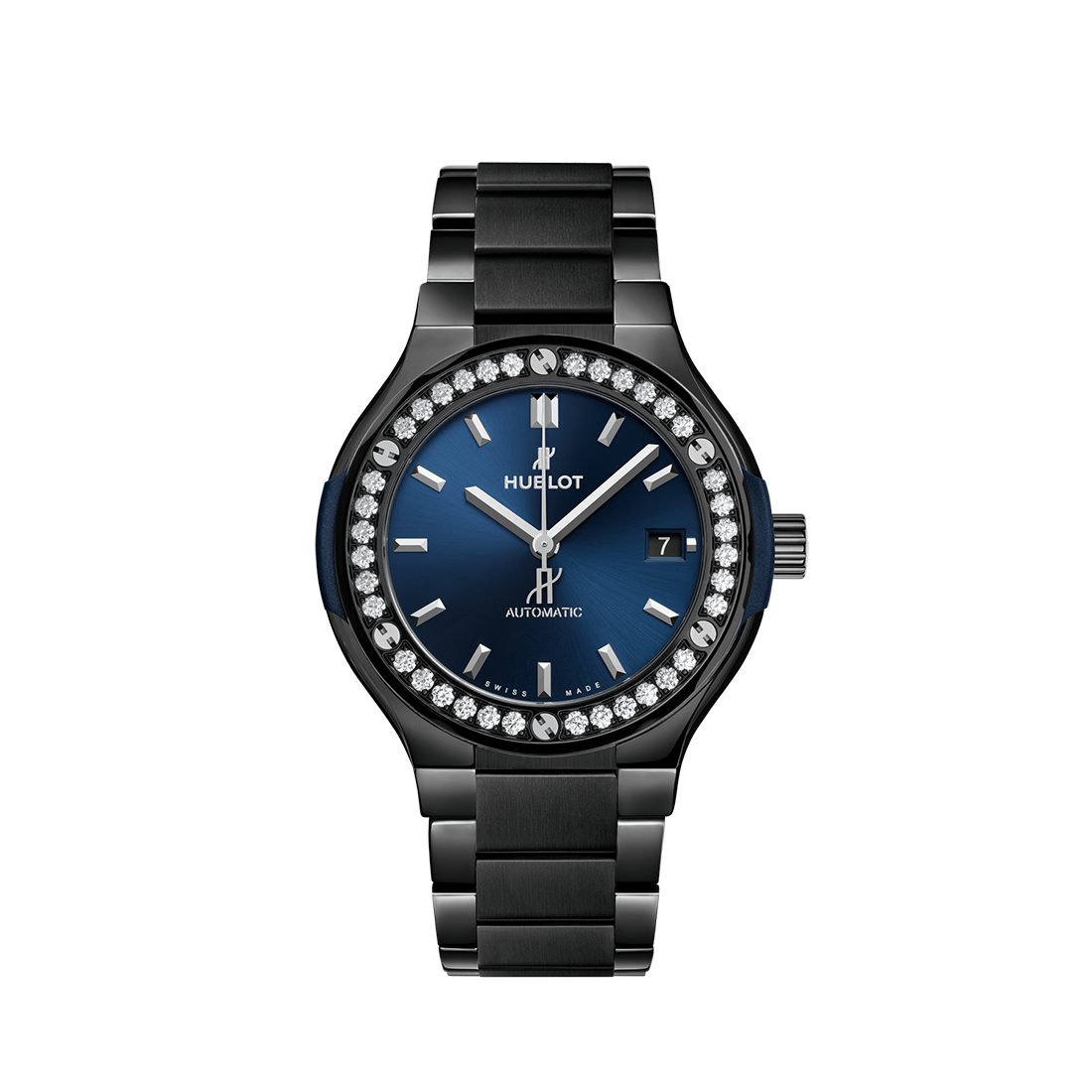 Hublot Classic Fusion Ceramic Blue Bracelet Diamonds