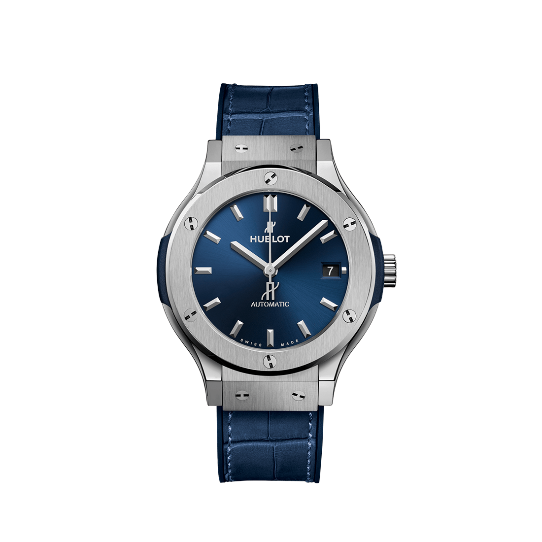 Hublot Classic Fusion Blue Titanium Leather Strap