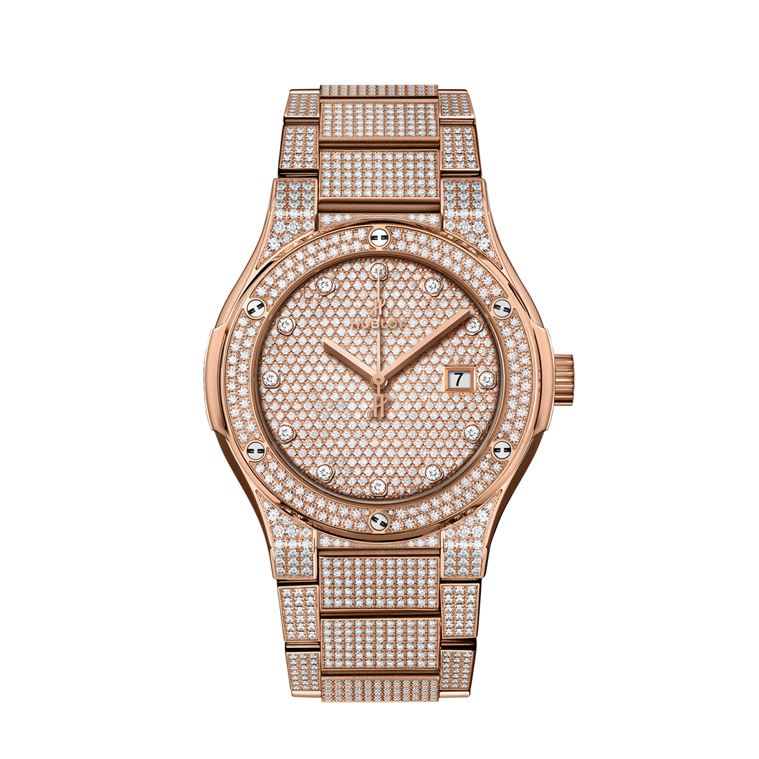 Hublot Classic Fusion King Gold Full Pavé Bracelet