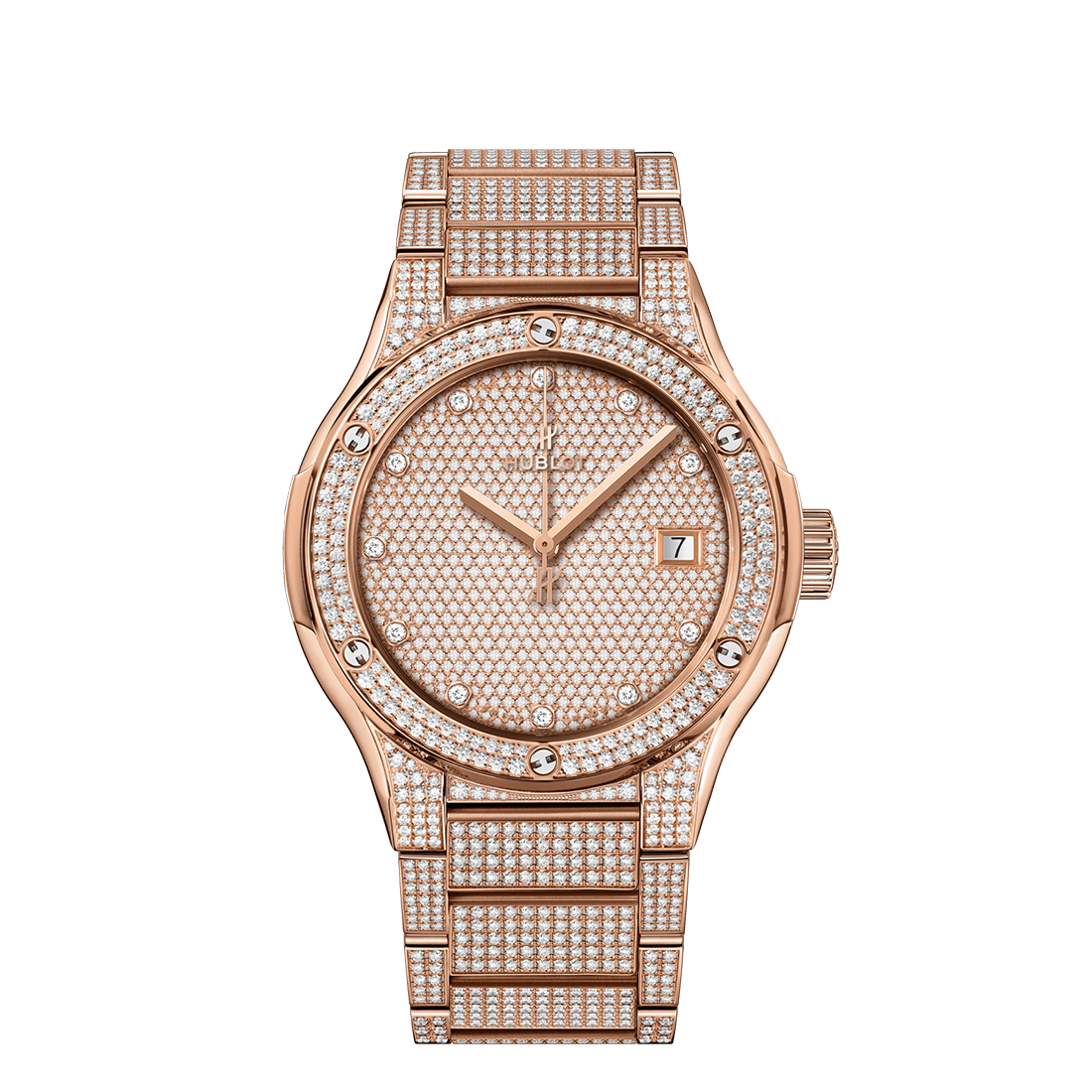 Hublot Classic Fusion King Gold Full Pavé Bracelet