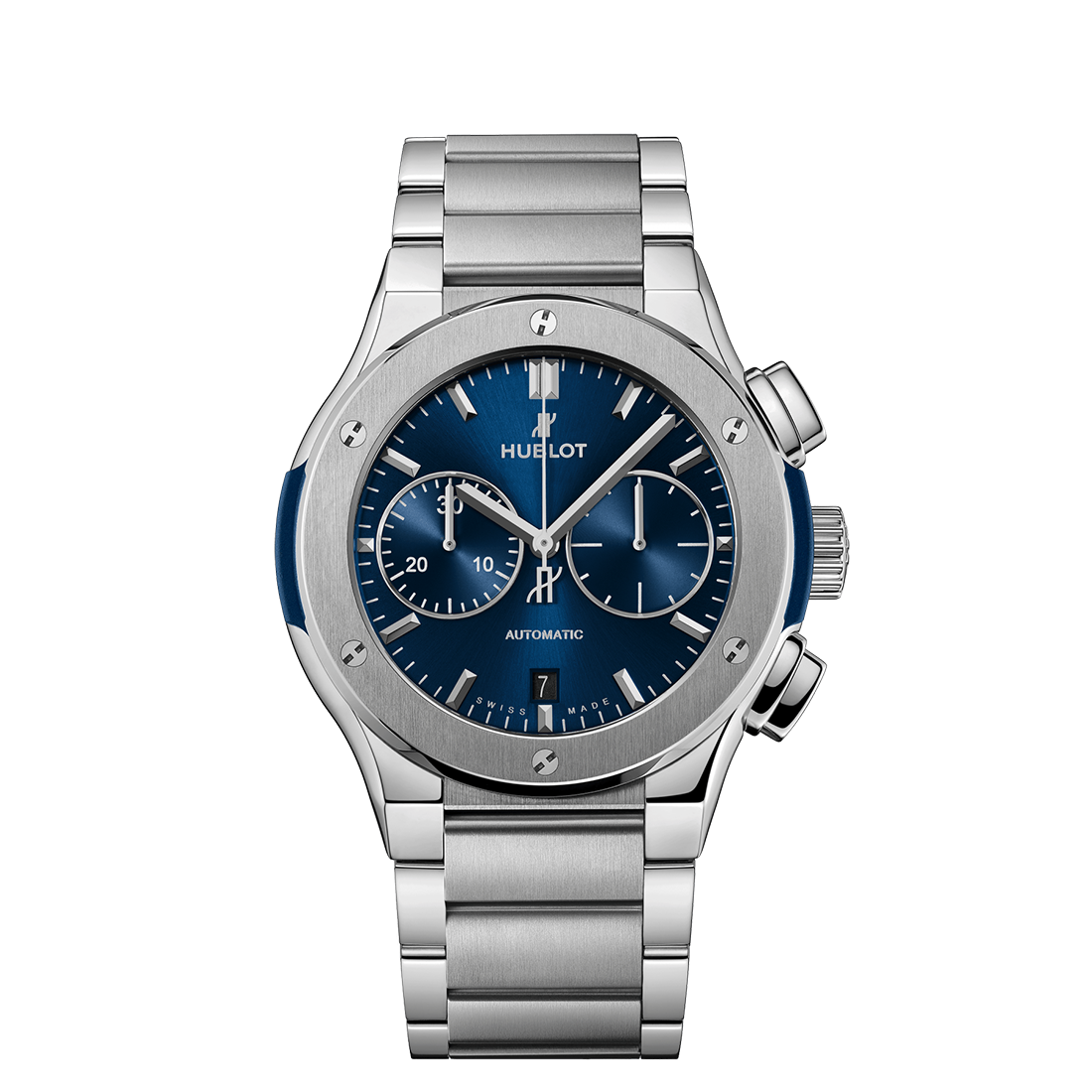 Hublot Classic Fusion Chronograph Titanium Bracelet Blue