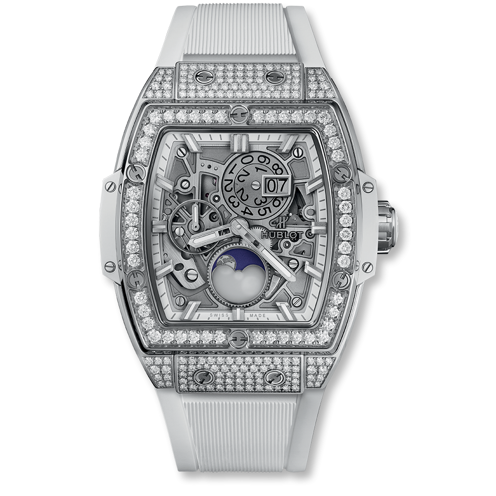 Hublot Spirit Of Big Bang Moonphase Titanium White Pavé