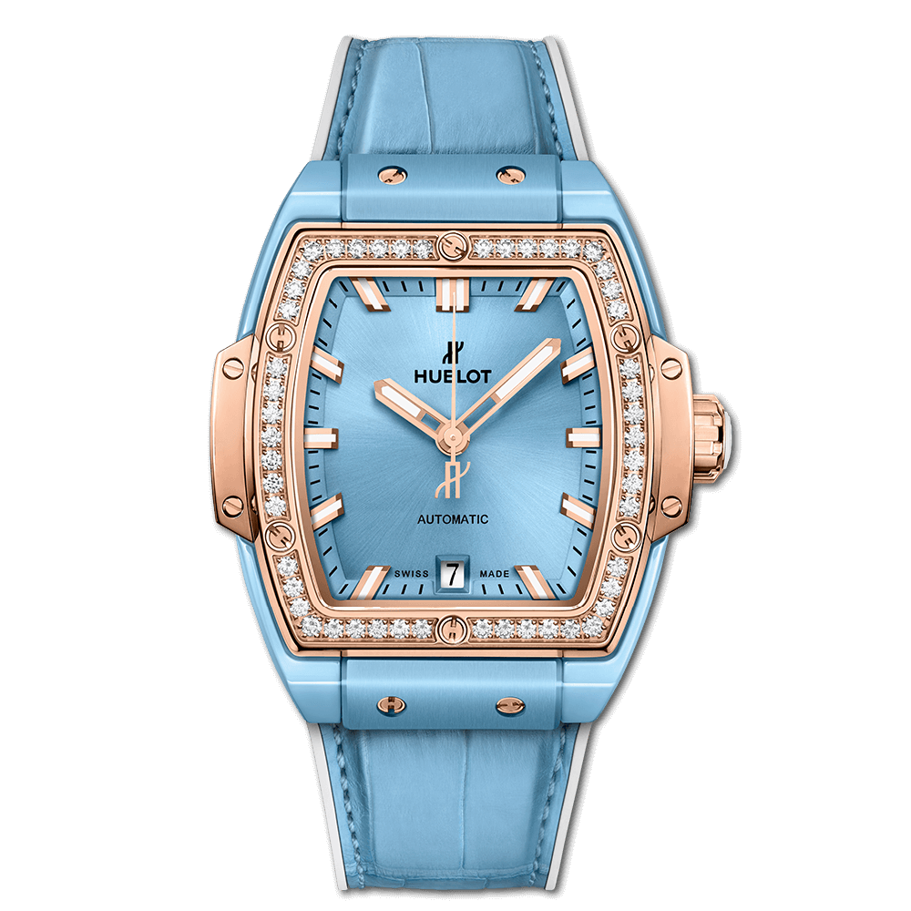Hublot Spirit Of Big Bang Light Blue Ceramic King Gold Diamonds