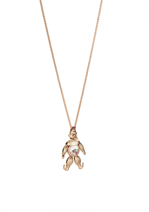 Chopard Happy Clown Pendant Rose Gold Diamond Ruby - Emerald