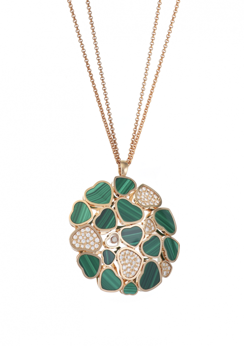 Chopard Happy Hearts Pendant Rose Gold Diamond - Malachite