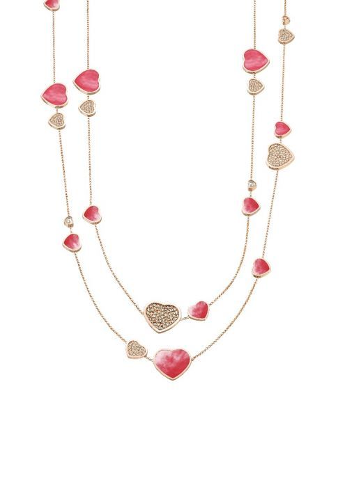 Chopard Happy Hearts Sautoir Necklace Rose Gold Diamond - Pink MOP