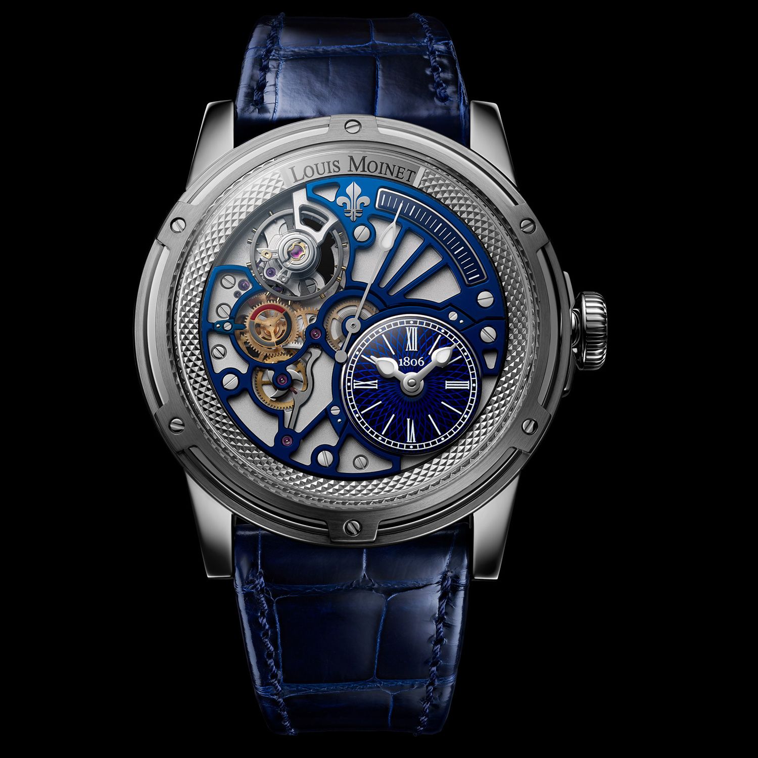 Đồng hồ nam Louis Moinet Tempograph Chrome Blue Steel 44mm