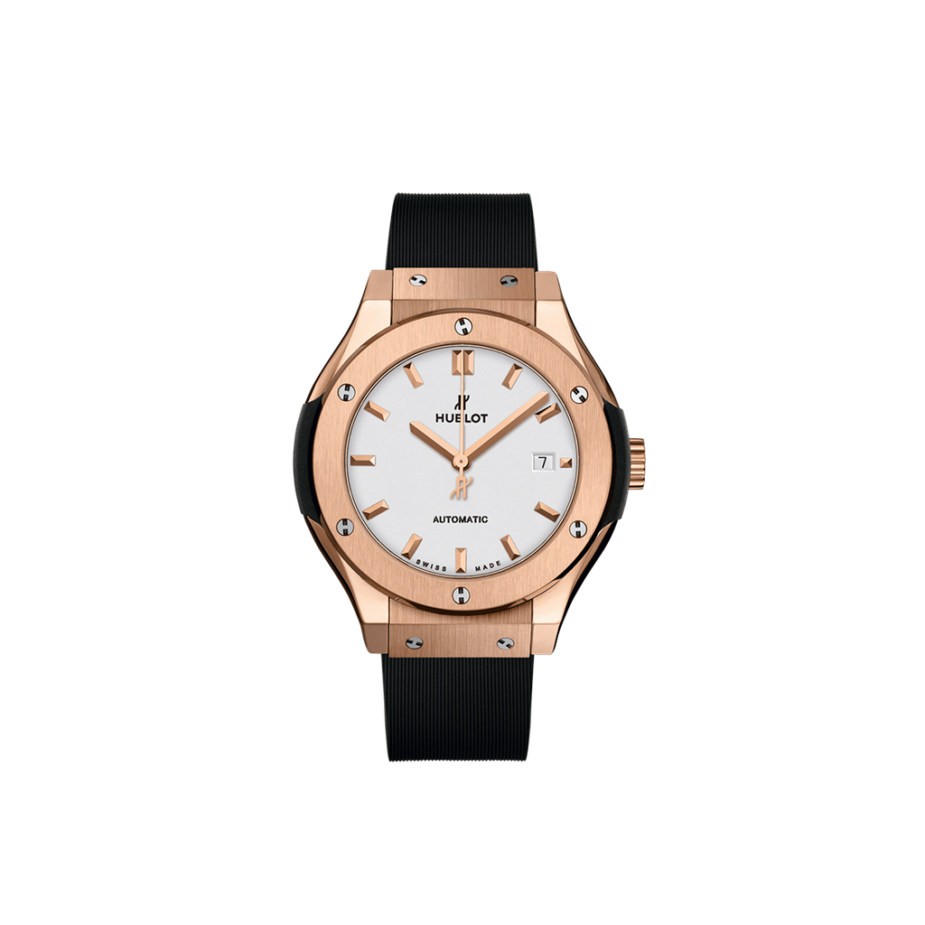 Hublot Classic Fusion White King Gold Rubber Strap 33 mm