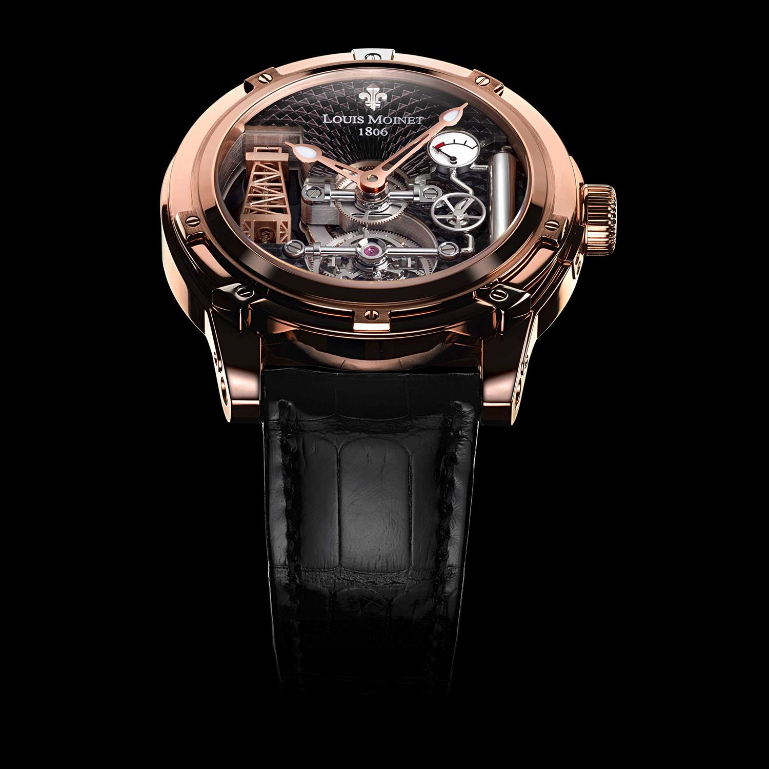 Đồng hồ nam Louis Moinet Derrick Gaz Tourbillon Rose Gold 47mm