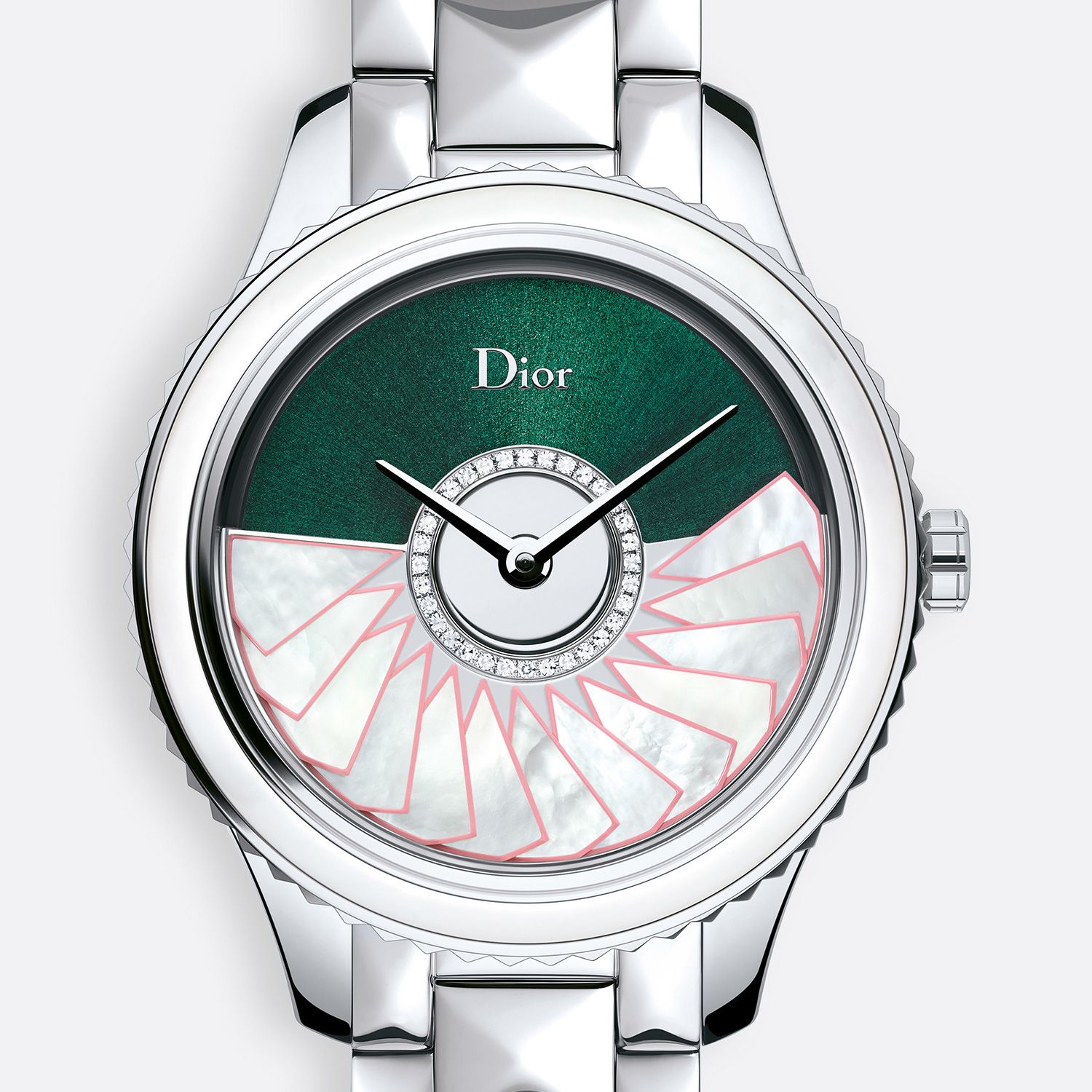 Đồng hồ nữ Dior Grand Bal plissé soleil Green Dial Steel Ø 36mm