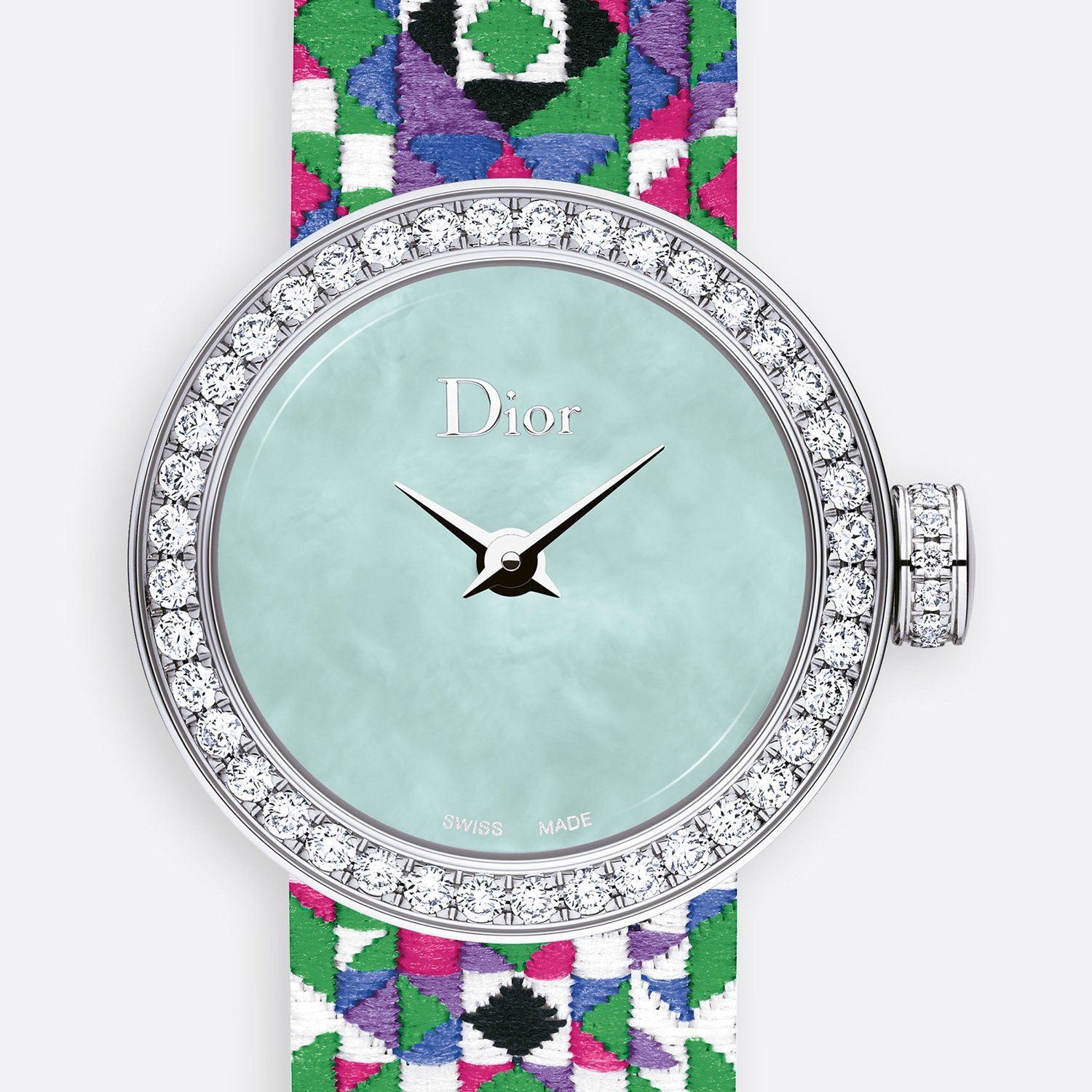 Đồng hồ nữ La Mini D de Dior Mosaïque Green Dial Ø 19mm
