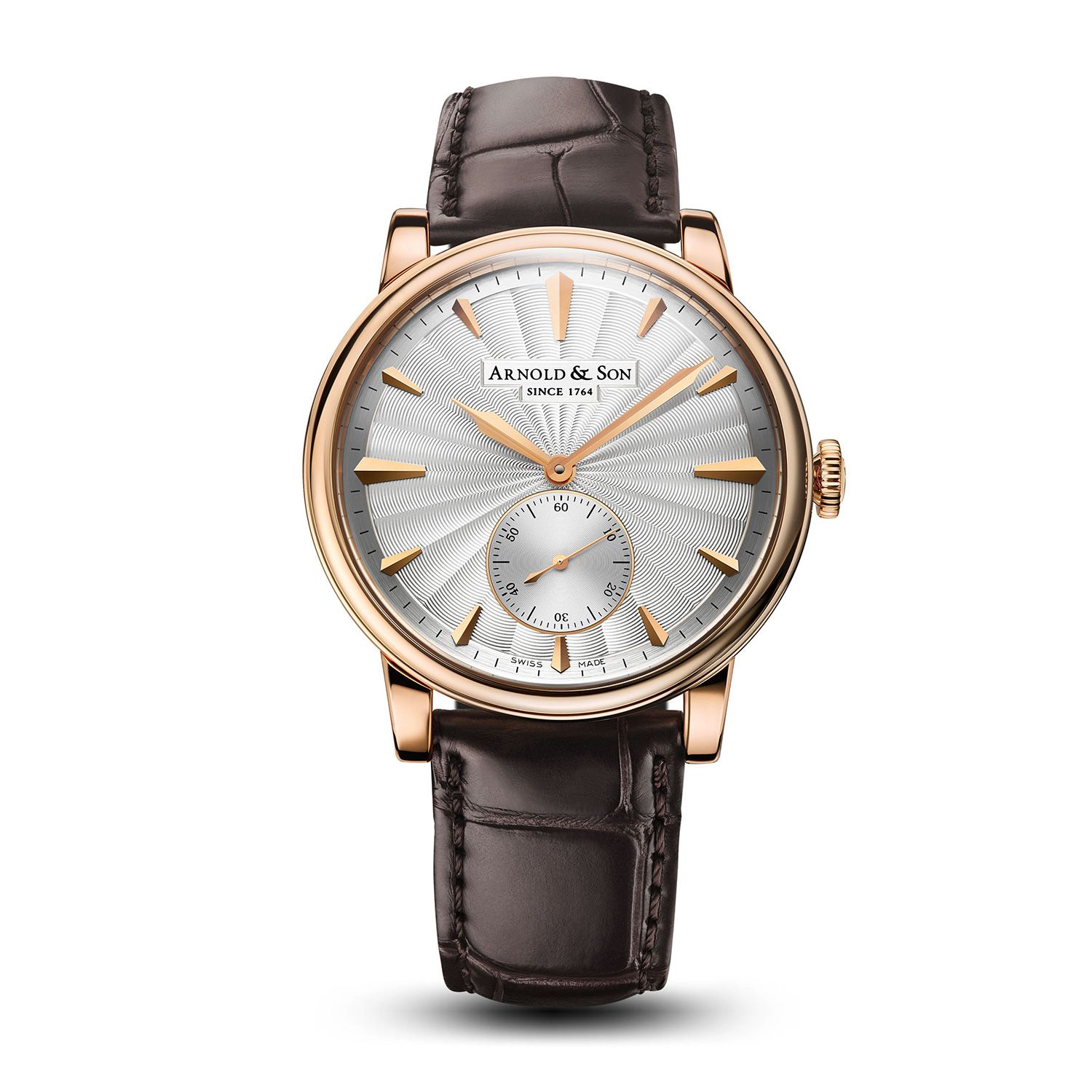 Arnold & Son Royal HMS1 Rose Gold Silver Guilloché Dial